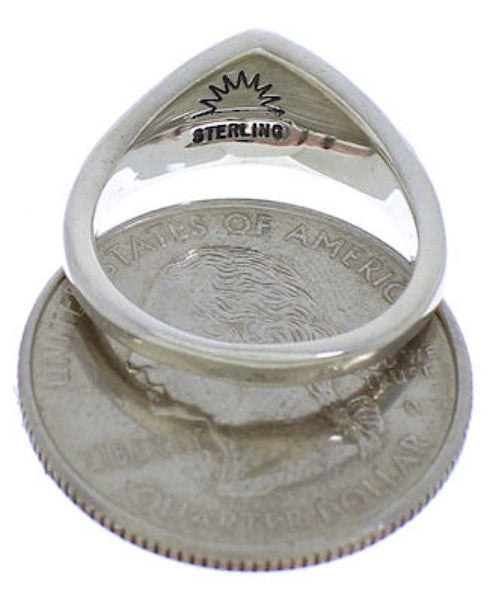 Sterling Silver Multicolor Turquoise Inlay Ring Size 6-3/4 VX36751